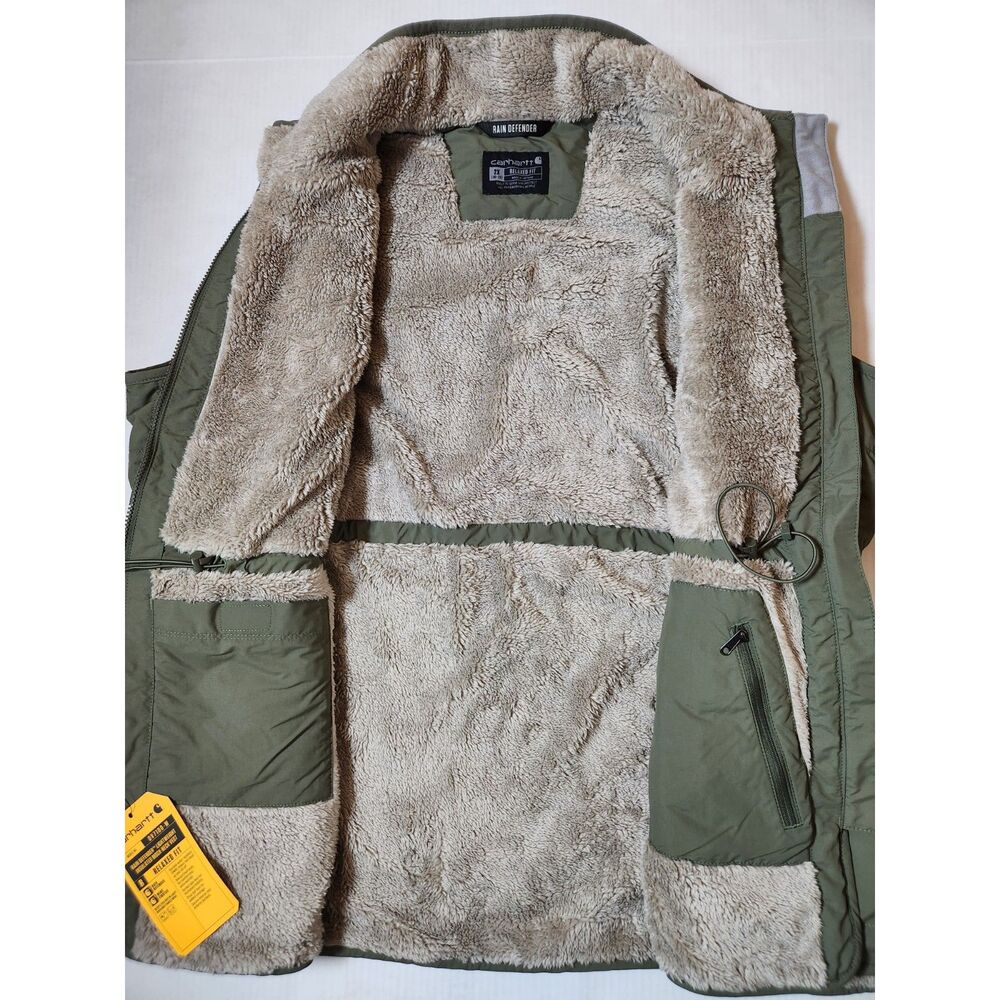 Carhartt Rain Defender Lightweight Insulated Mock‑Neck Vest Women’s 2X Green - Picture 3 of 8